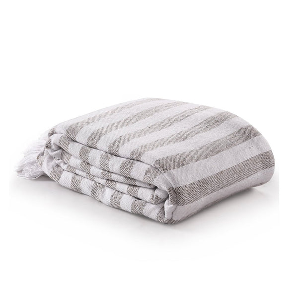 Striped Cotton Throw Bedcover - Sashaaworld