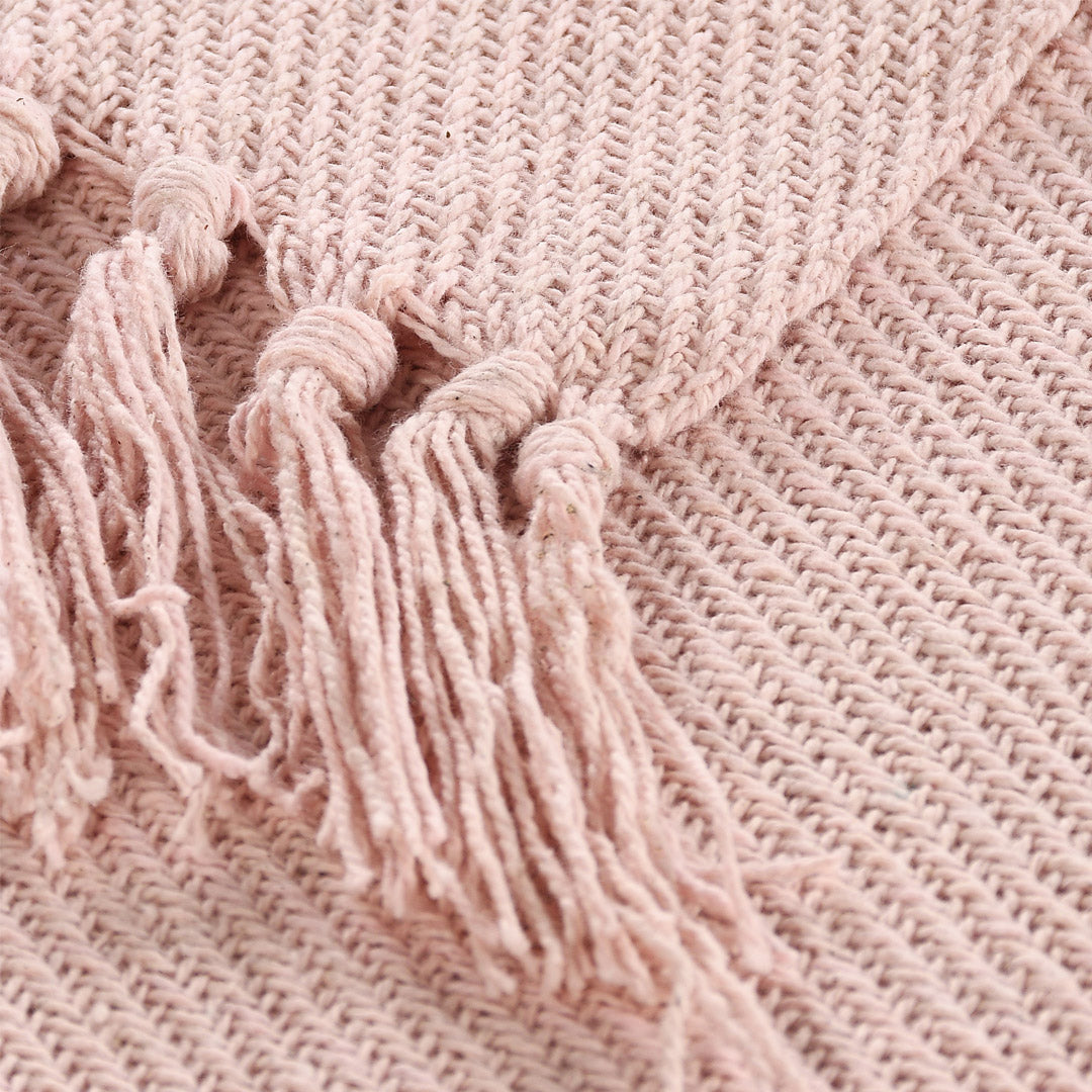 Solid Cotton Throw in Pink - sashaaworld