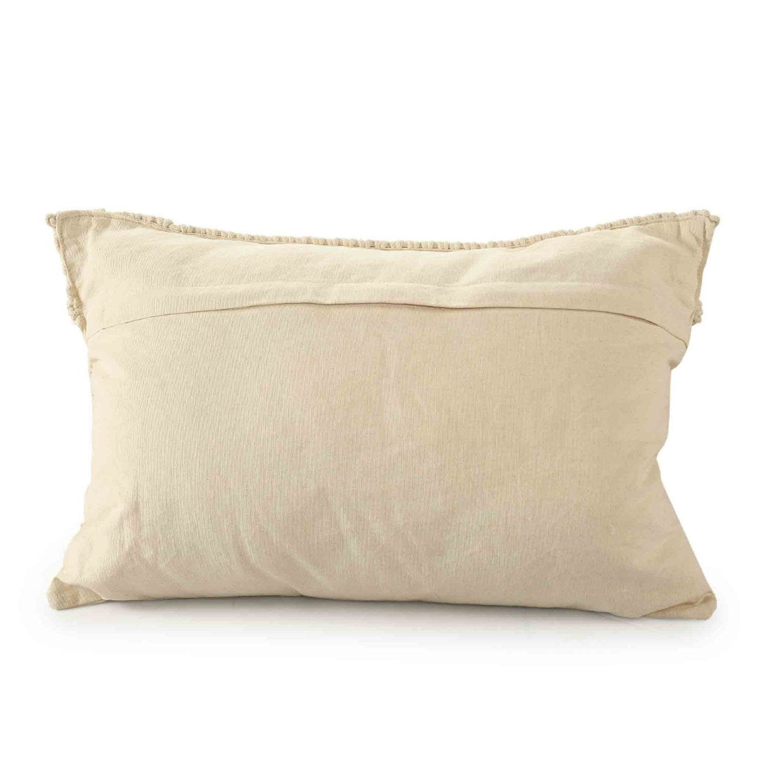 Macramé Cushion in Natural with long Fringe - Sashaaworld