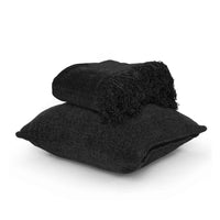 Chenille Cushion Cover- Charcoal Black