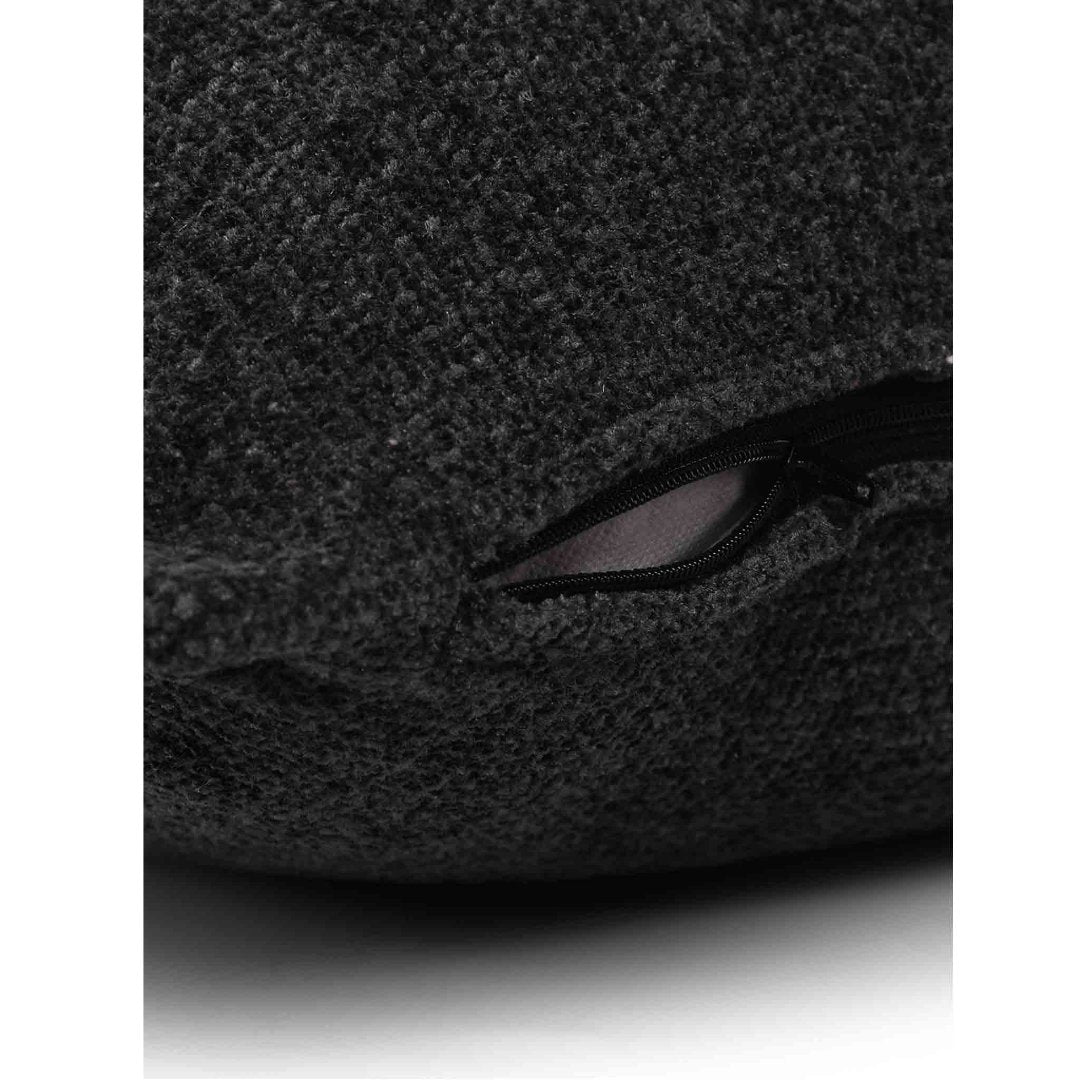 Chenille Cushion Cover- Charcoal Black