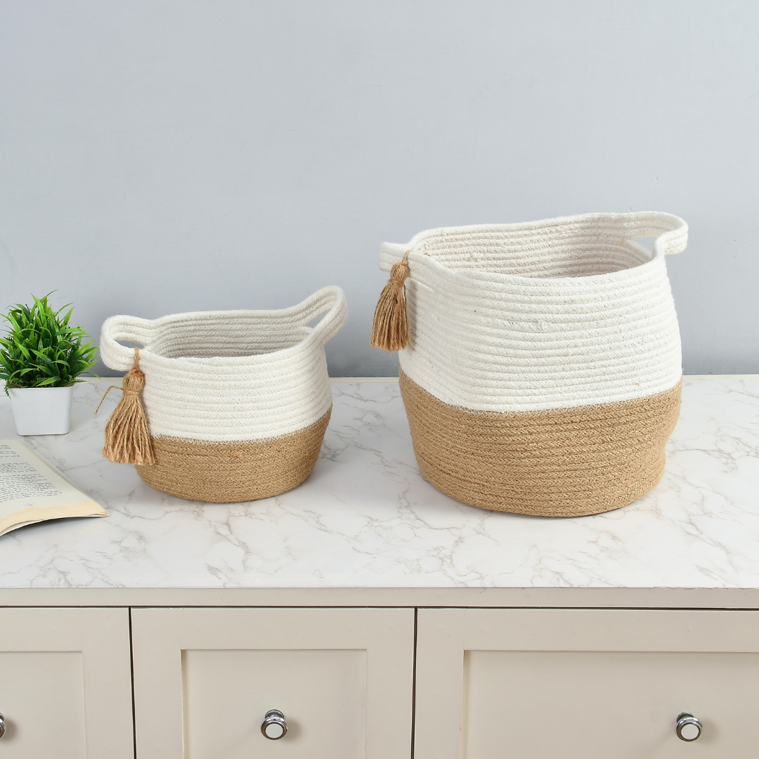 Braided Storage Basket: Set of 2