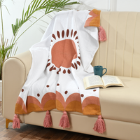 Printed Orange Cotton Throw - Sashaaworld