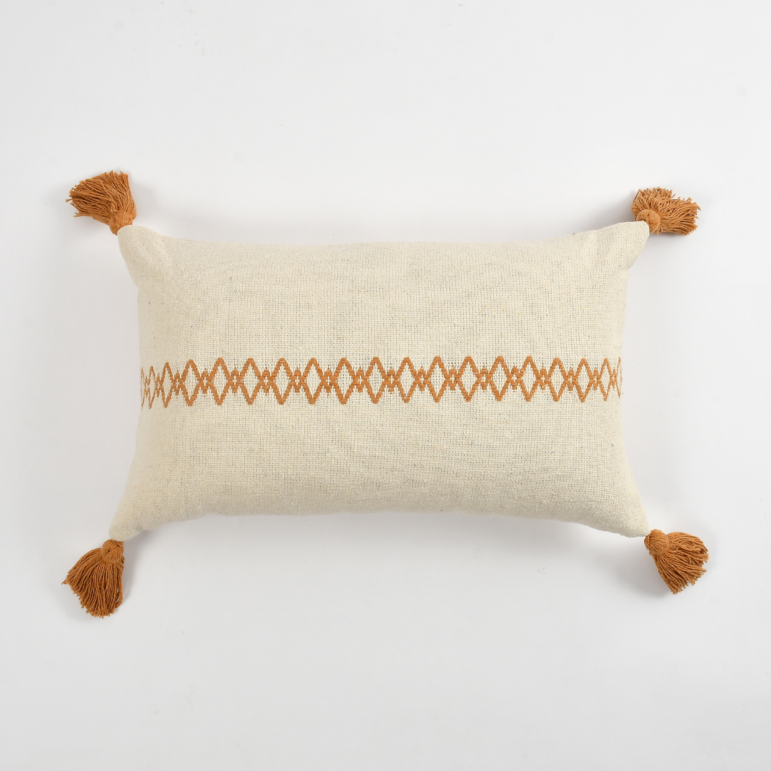 Woven Cushion in Mustard