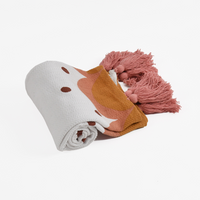 Printed Orange Cotton Throw - Sashaaworld