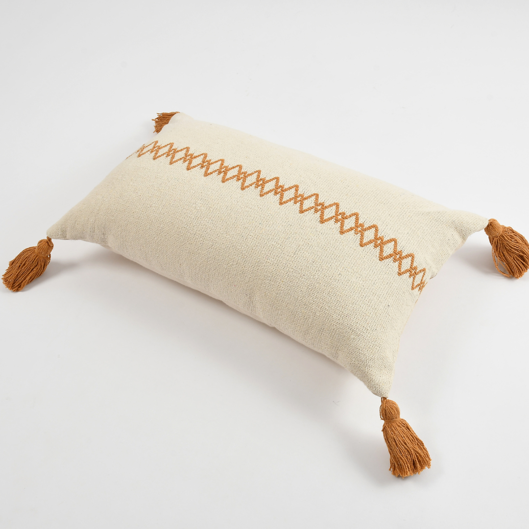 Woven Cushion in Mustard