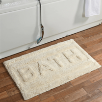 Soft Tufted Ivory Cotton Bathmat