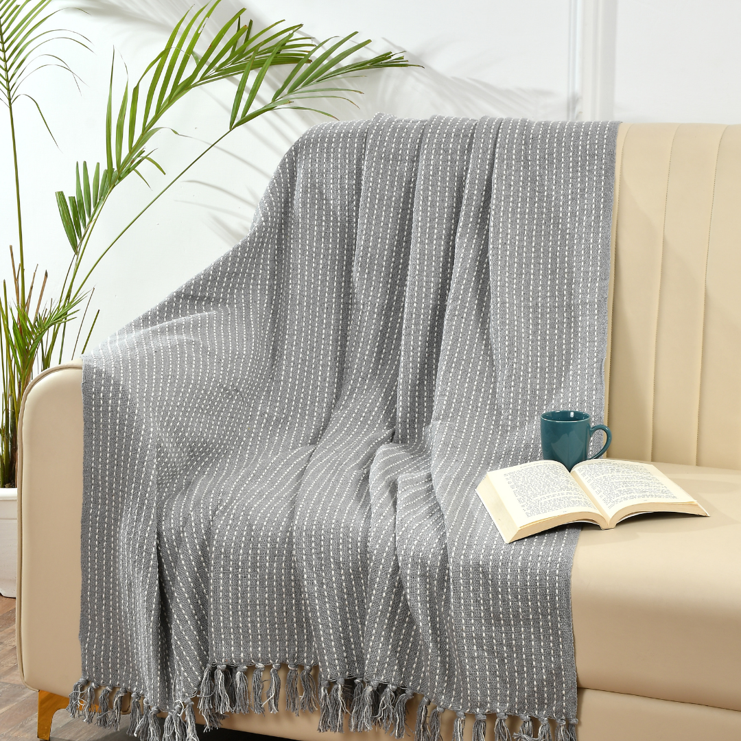 Woven Throw in Grey