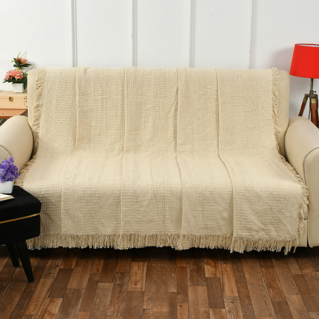 Neutral Cotton Throw – Sashaaworld