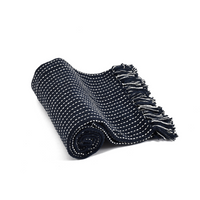 Navy Woven Cotton Throw- sashaa world