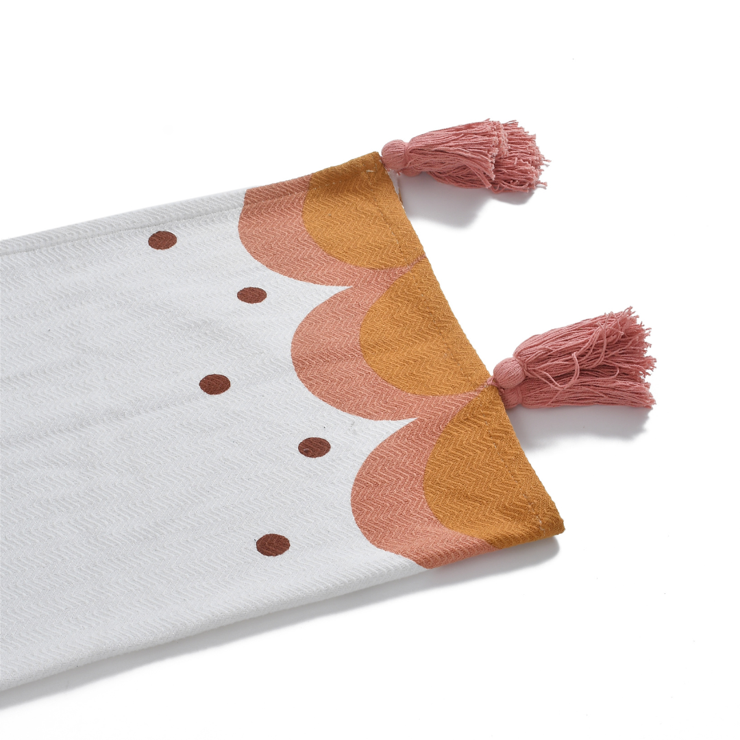 Printed Orange Cotton Throw - Sashaaworld