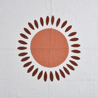 Printed Orange Cotton Throw - Sashaaworld
