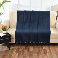 Navy Cotton Throw