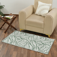 Reversible Green & White Botanical Carpet
