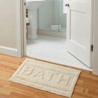 Soft Tufted Ivory Cotton Bathmat