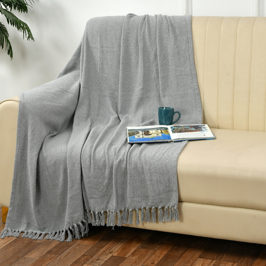Solid Grey Throw