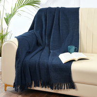 Navy Cotton Throw