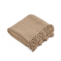 Beige Cotton Throw