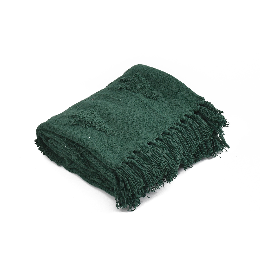 Green Cotton Throw