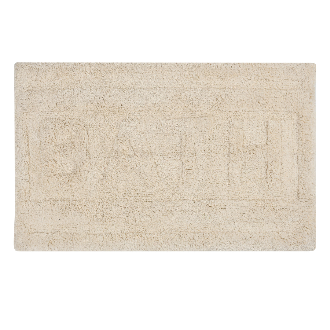 Soft Tufted Ivory Cotton Bathmat