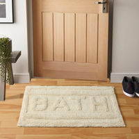 Soft Tufted Ivory Cotton Bathmat