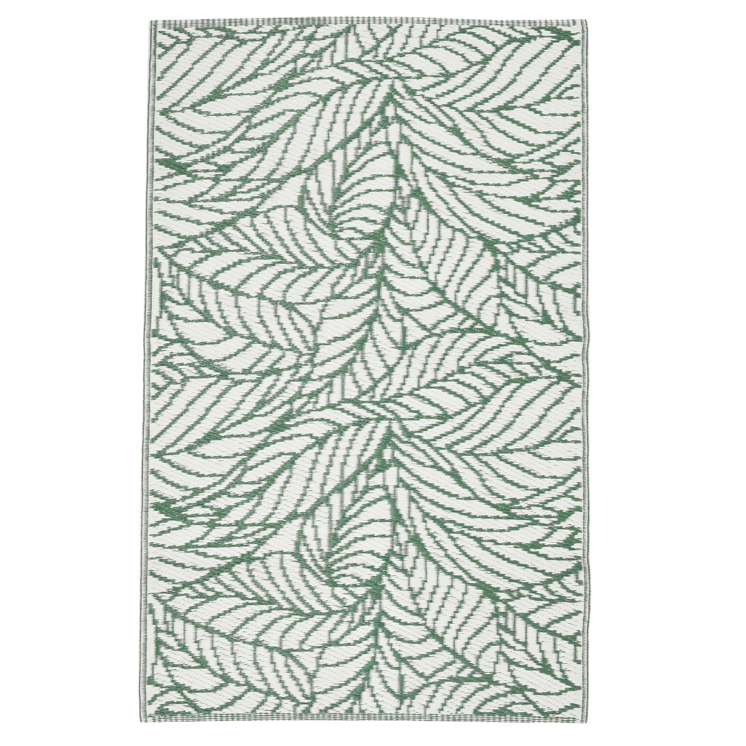 Reversible Green & White Botanical Carpet