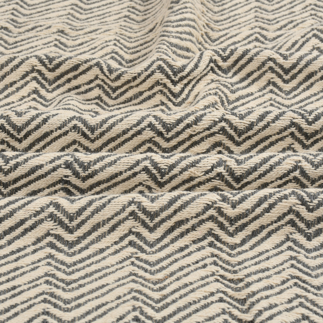 Black and Ivory Cotton Throw