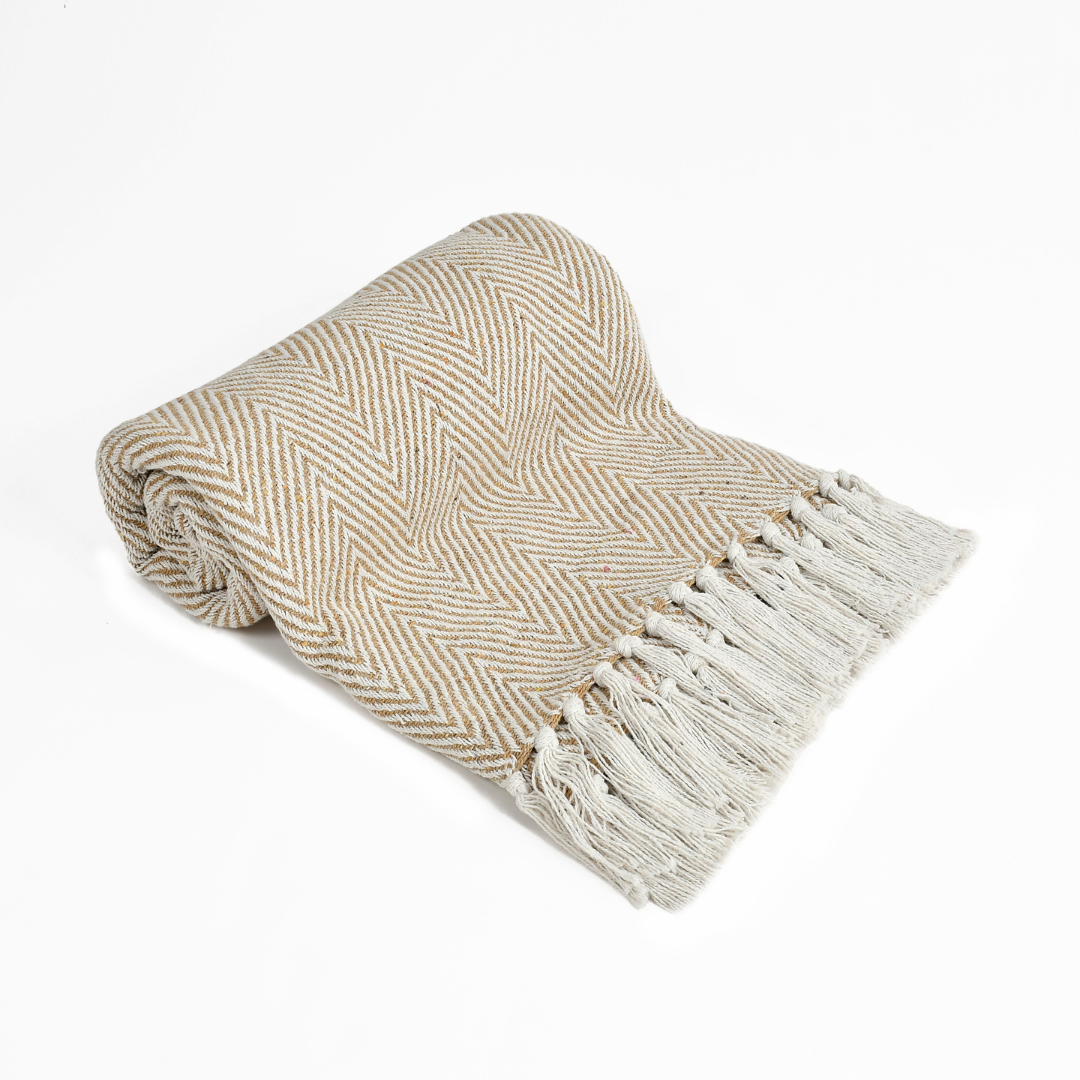 Spring-Hued Chevron Throw