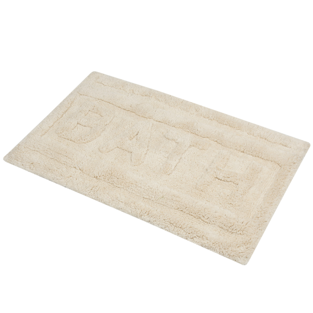 Soft Tufted Ivory Cotton Bathmat