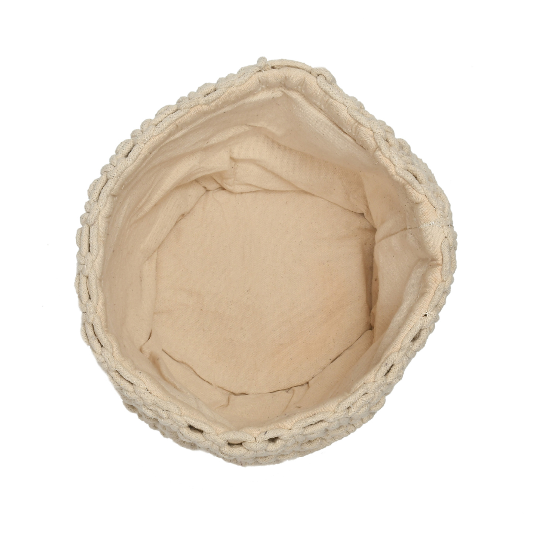 Natural Macramé Cotton Basket Set of 3