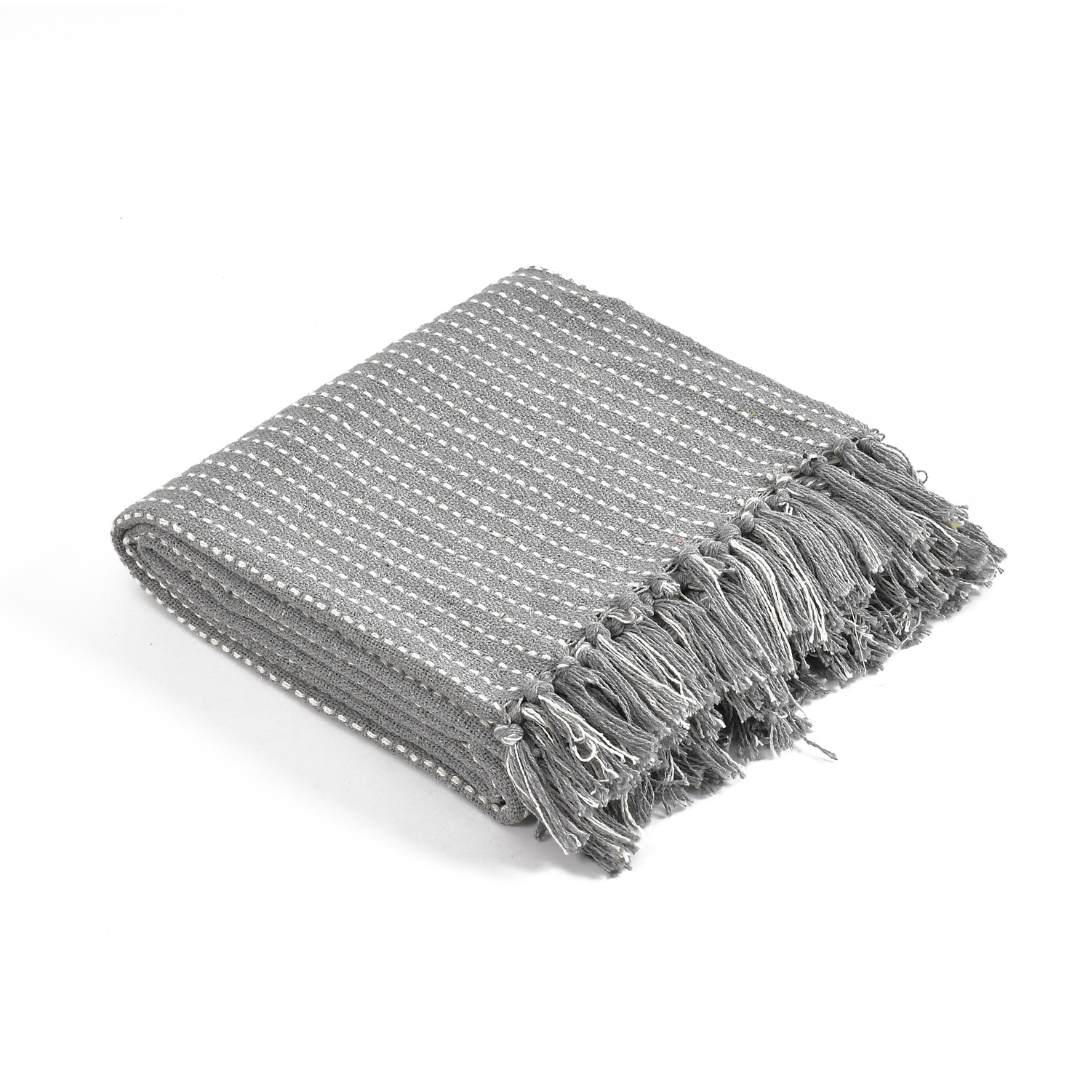 Grey Woven Throw - Sashaaworld