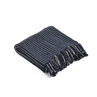 Navy Woven Cotton Throw- sashaa world