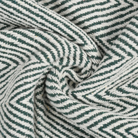 Green & White Striped Cotton Throw