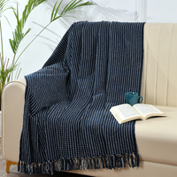 Woven Throw in Navy