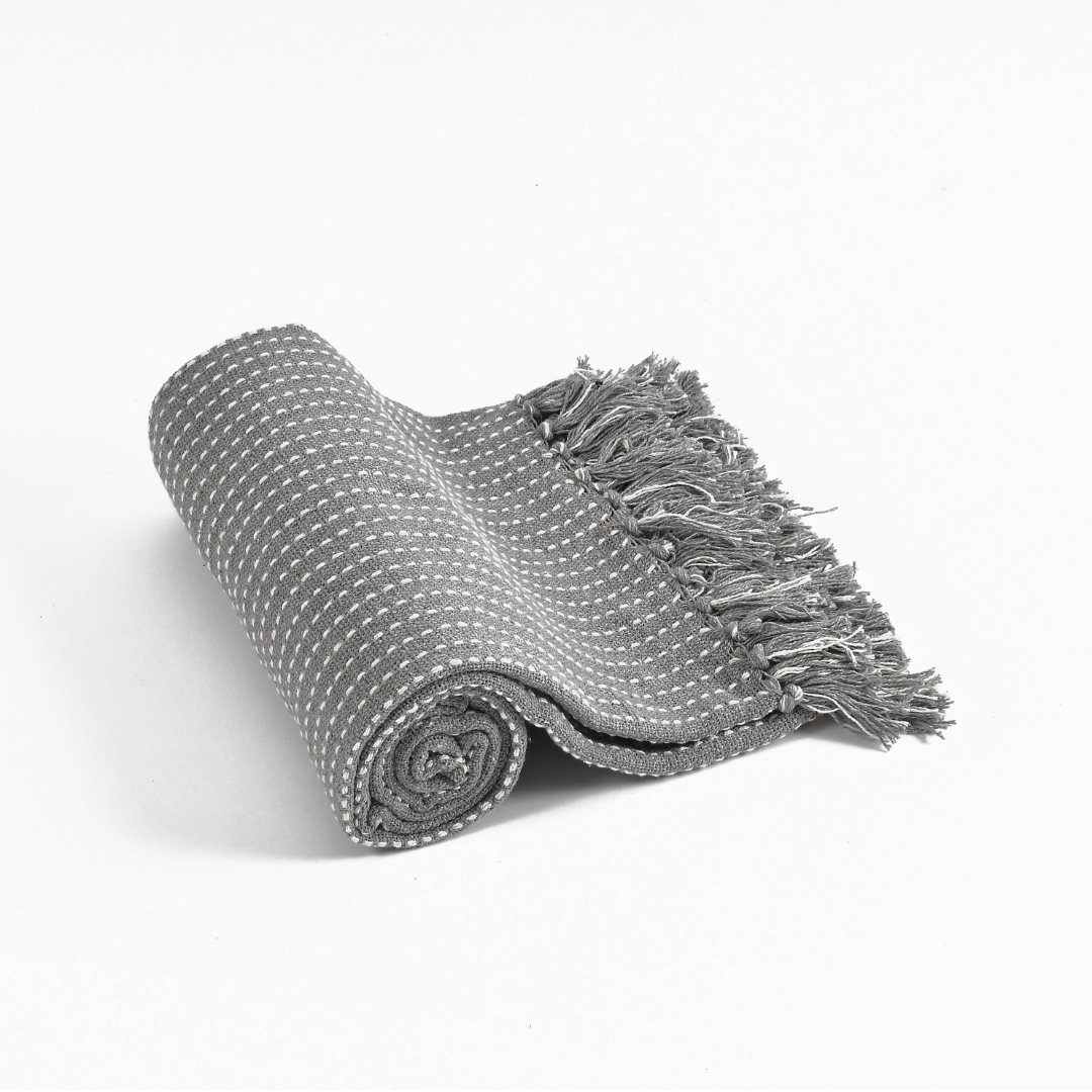 Grey Woven Throw - Sashaaworld