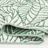 Reversible Green & White Botanical Carpet