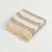 Black and Ivory Cotton Throw