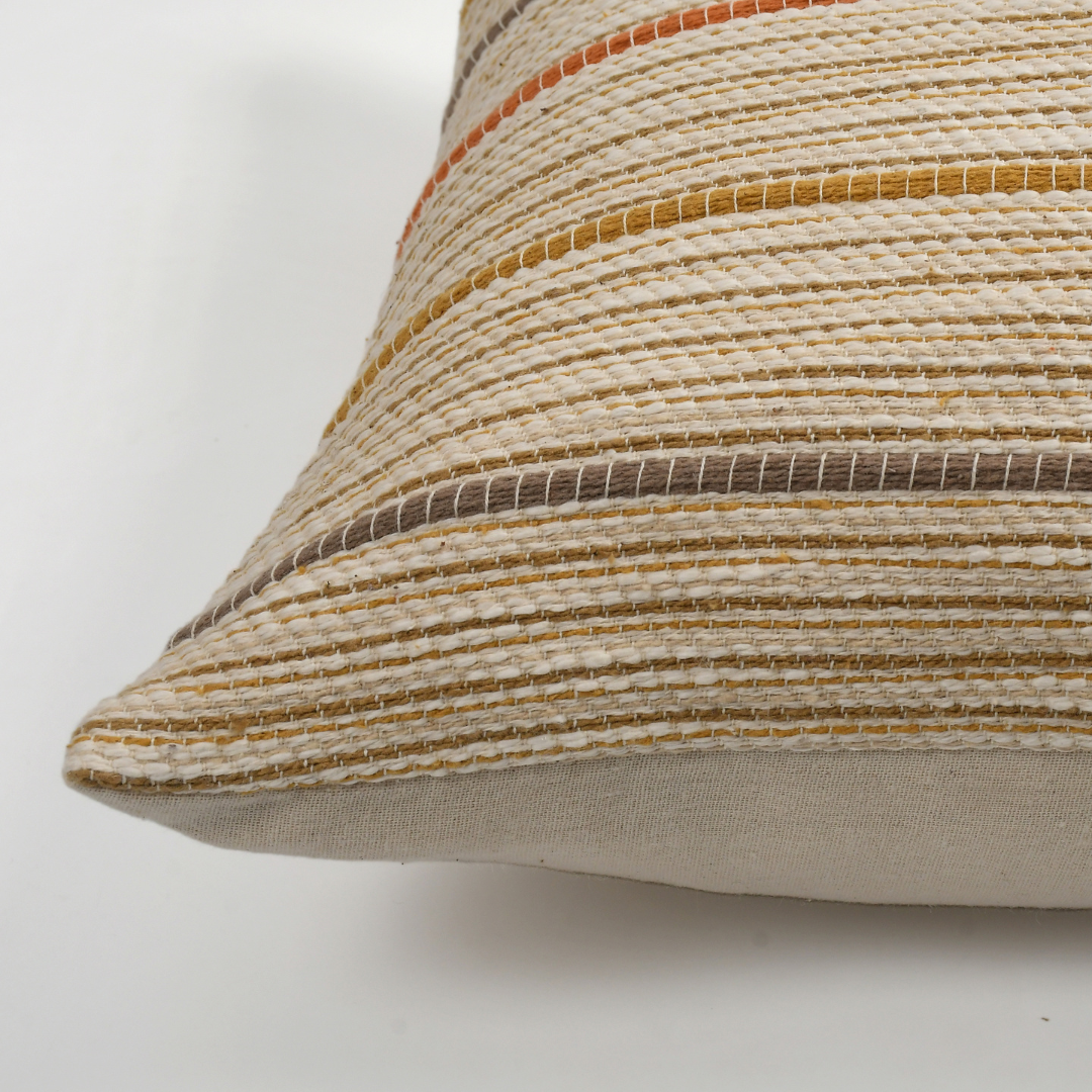 Sashaa World Neutral Stripe Cushion