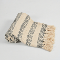 Black and Ivory Cotton Throw