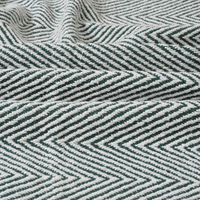 Green & White Striped Cotton Throw