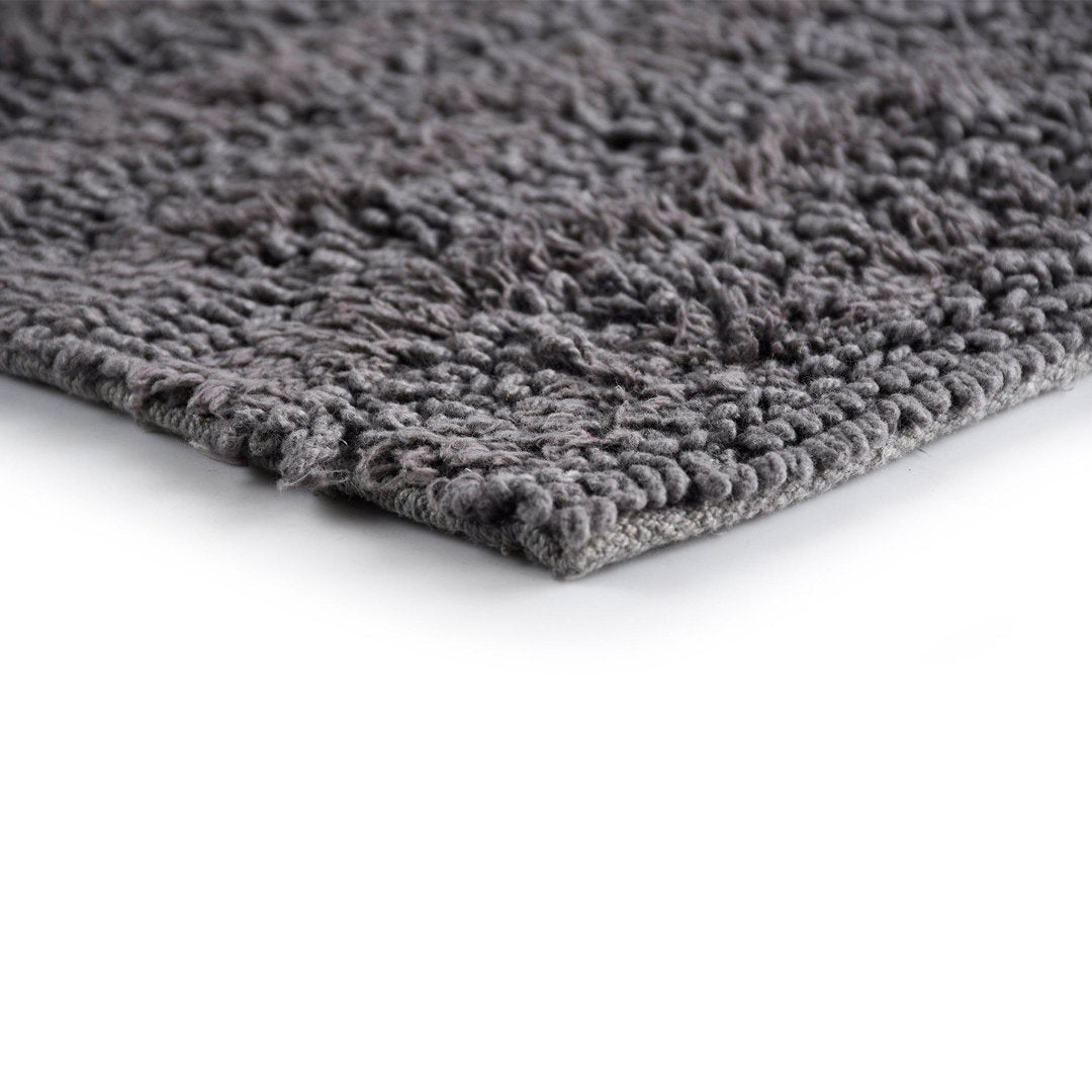 Charcoal Tufted Striped Bathroom Rug