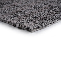 Charcoal Tufted Striped Bathroom Rug