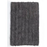 Charcoal Tufted Striped Bathroom Rug