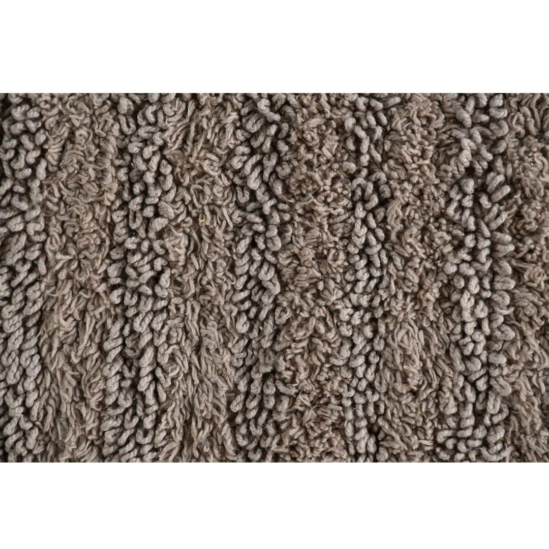 Brown Tufted Striped Bathroom Rug
