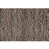 Brown Tufted Striped Bathroom Rug