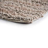Brown Tufted Striped Bathroom Rug