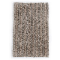 Brown Tufted Striped Bathroom Rug