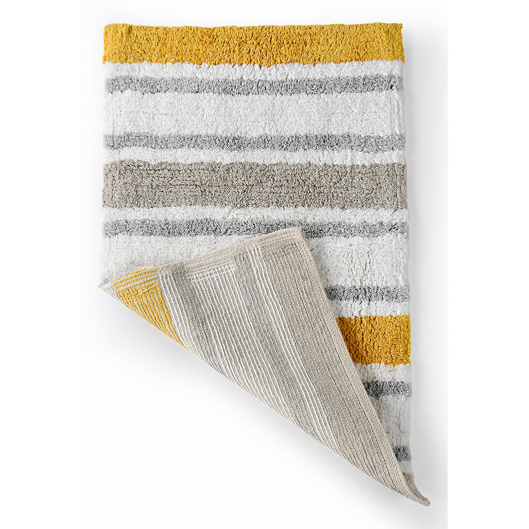 Tufted Striped Coloured Bathmat- sashaaworld