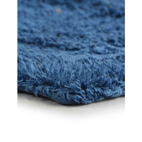 Anti-skid Solid Bathmat and Contour set Blue 