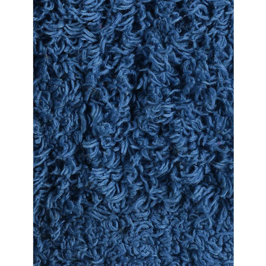 Anti-skid Solid Bathmat and Contour set Blue